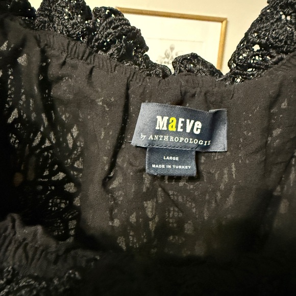 Anthropologie Black Lace Eyelet Top - Picture 2 of 2